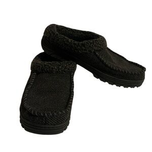 Dearfoams Men Gray Slip-On Slippers 11/12